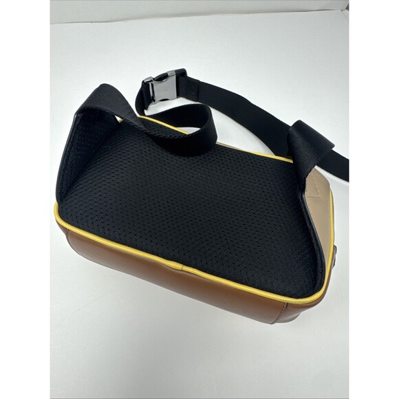 MICHAEL KORS Cooper Graphic Logo Sling Pack Yellow Brown NICE - Picture 5 of 12